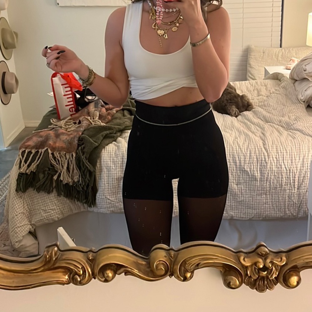 Sheertex tights with compression shorts